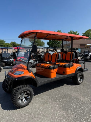2023 Used Elite Alset EV6L Orange 48 volt Low Speed Vehicle LSV street legal Golf cart For Sale
