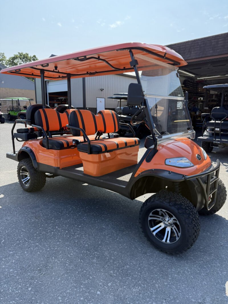 2023 Used Elite Alset EV6L Orange 48 volt Low Speed Vehicle LSV street legal Golf cart For Sale