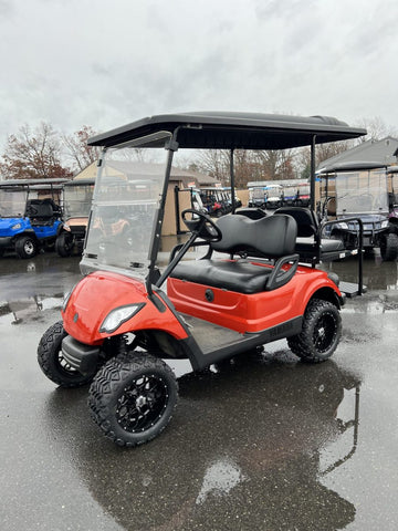2016 Yamaha Drive 48 volt custom electric golf cart, 3″ lift, Inferno Burnt Orange Metallic For Sale