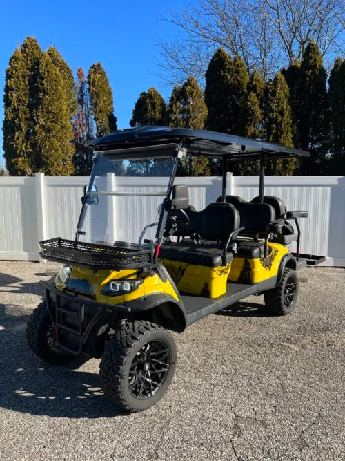 2022 Used Icon I60L Custom Yellow/Black 48 volt Lithium Low Speed Vehicle LSV street legal cart, LOADED For Sale