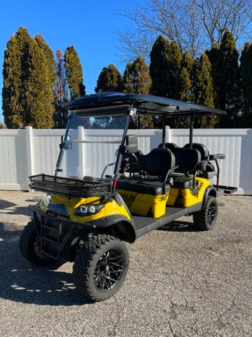 2022 Used Icon I60L Custom Yellow/Black 48 volt Lithium Low Speed Vehicle LSV street legal cart, LOADED For Sale