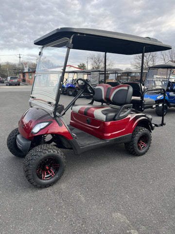 2016 Yamaha Drive 48 volt custom electric golf cart, 3″ lift, Candy Red/Black Fade For Sale