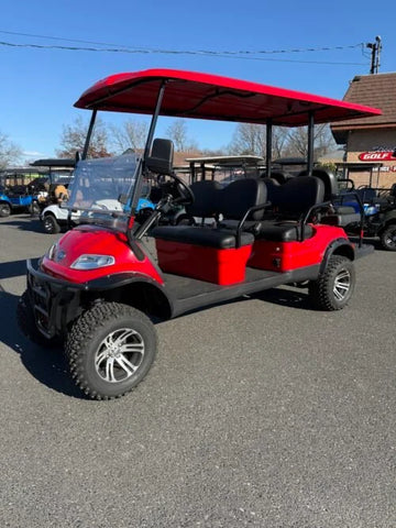 2023 Used Elite Alset EV6L Fire Red 48 volt Low Speed Vehicle LSV street legal cart, 36 miles For Sale