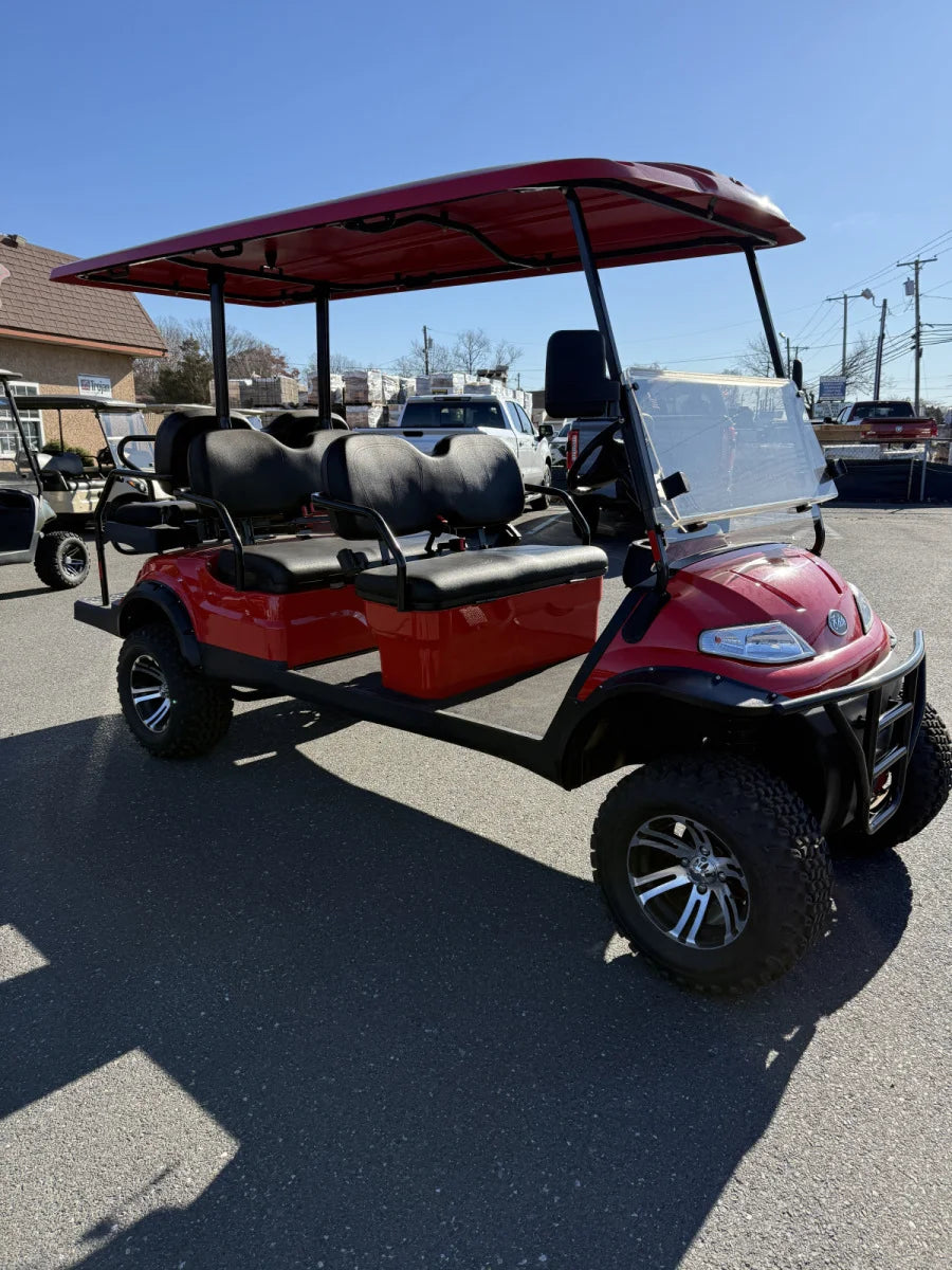 2023 Used Elite Alset EV6L Fire Red 48 volt Low Speed Vehicle LSV street legal cart, 36 miles For Sale